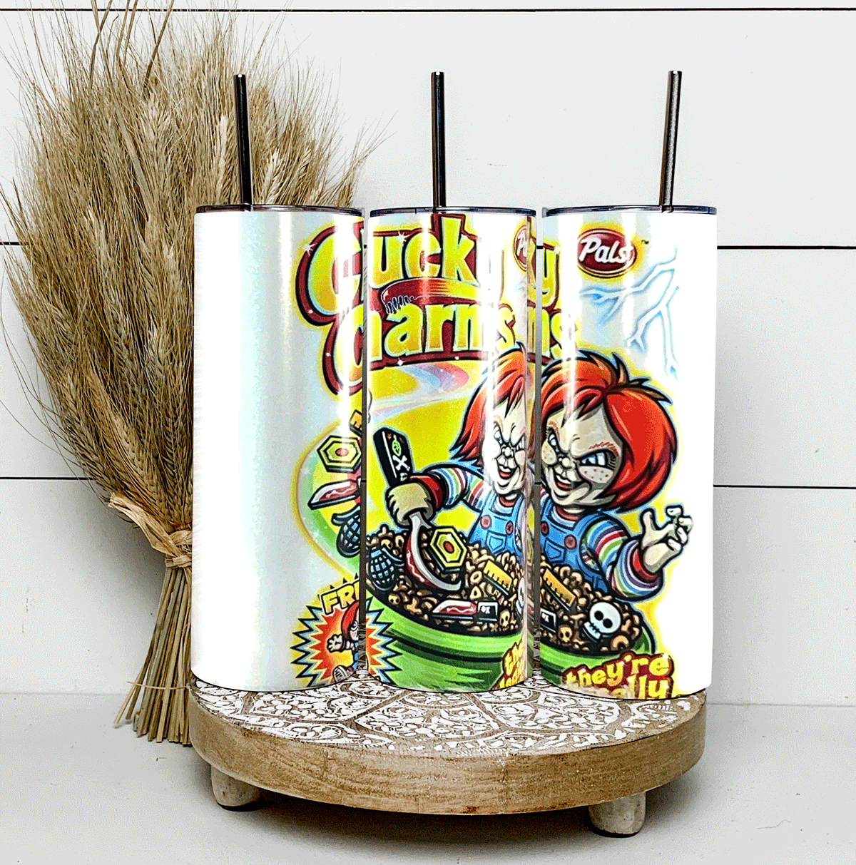 Chucky Charms - Iridescent Shimmer - 20oz Skinny Tumbler